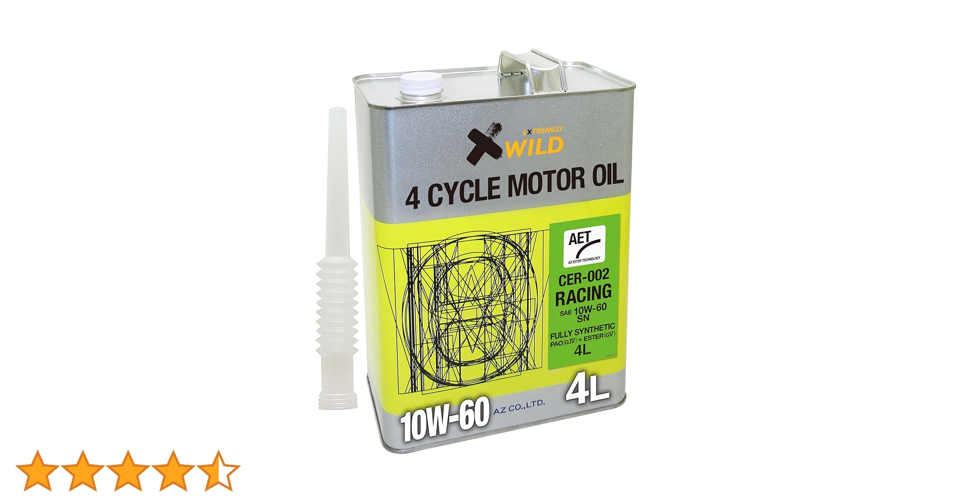 Amazon | AZ(エーゼット) 車用 エンジンオイル 4L 10W-60 SN 100